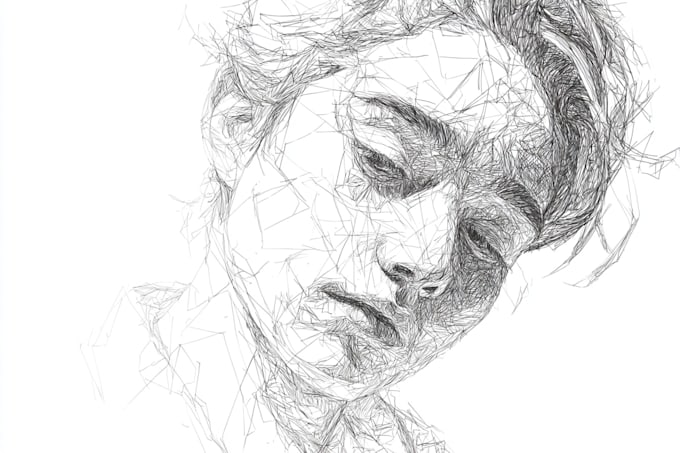 draw freehand digital scribble sketch, line art
