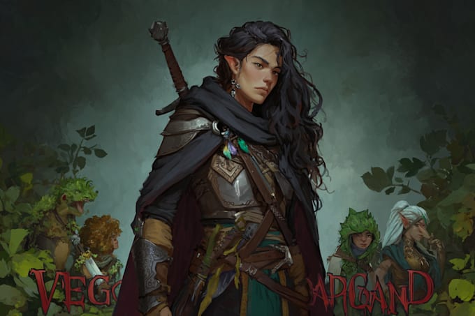 draw dnd character art, party illustration