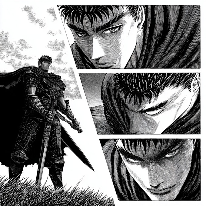 do manga page custom dark berserk style art