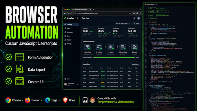 build custom browser automation scripts for any website