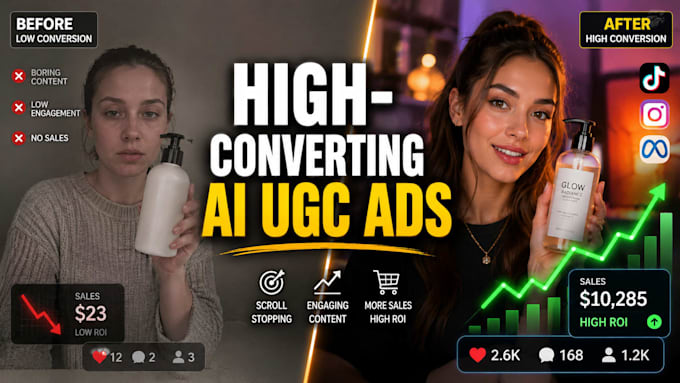 create ai ads, ai ugc ads, ai realistic avatar for product