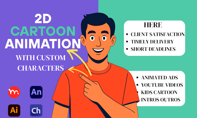 create epic 2d animation with custom characters