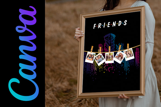editable friends photo collage template in canva