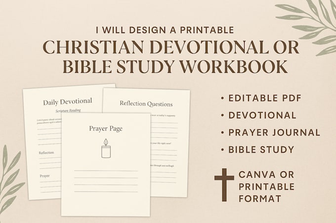 Design a printable downloadable christian devotional or bible study ...