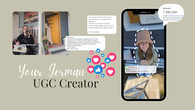 create a unique ugc video for you in german and english