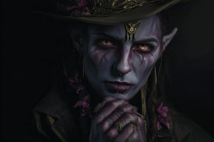 paint a dark fantasy portrait