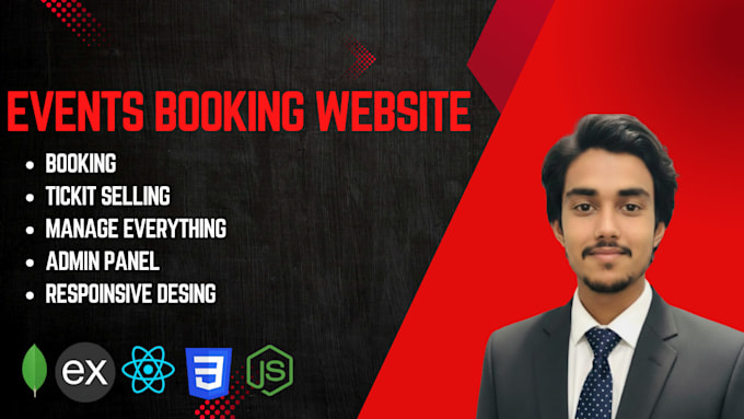 build a complete event booking website with admin panel