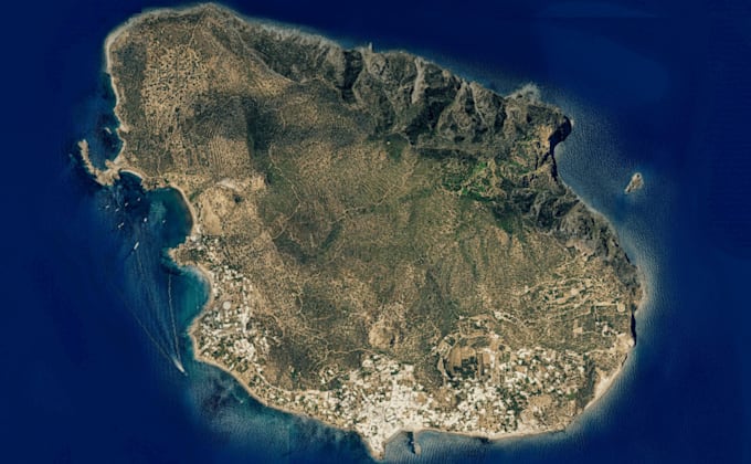 model 3d island terrain in blender, historical terrain for 3d printing, dem,qgis