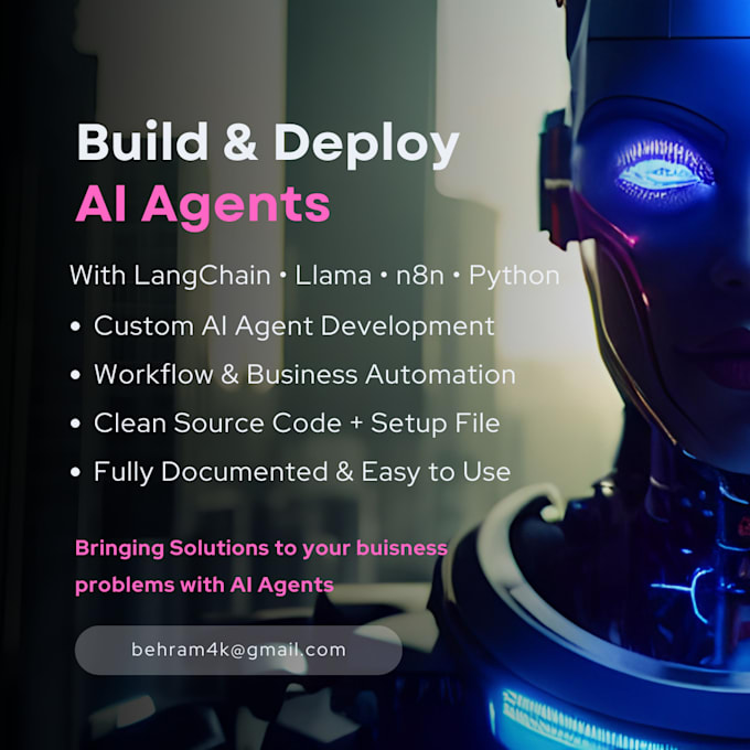 build and deploy custom ai agents using langchain, llama, n8n, and python
