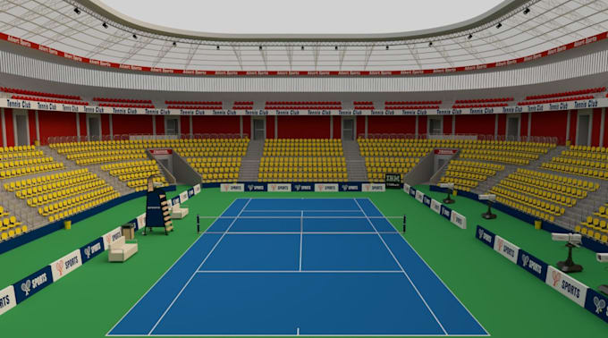 rebuild complex tennis court,estadio,wimbledon,cgi soccer field rendering net