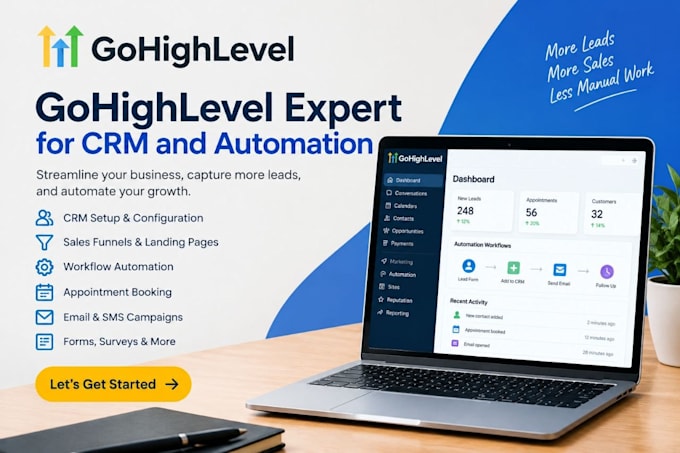 set up gohighlevel crm landing page automation workflow as your ghl expert