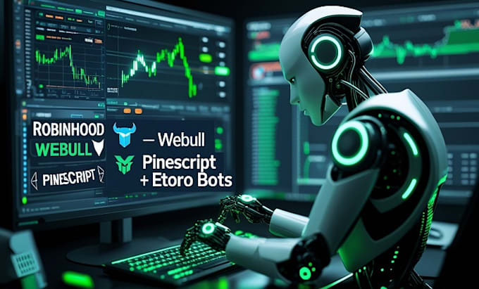 build robinhood bot, webull bot, pinescript bot, stock trading bot, etoro bot