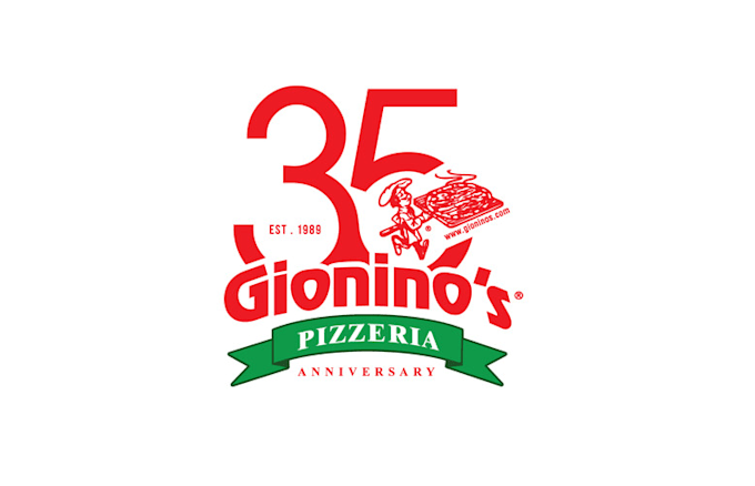 design pizza year anniversary logo