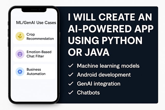 create an ai powered app using python or java