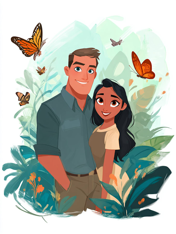 make a disney cartoon portrait art for you
