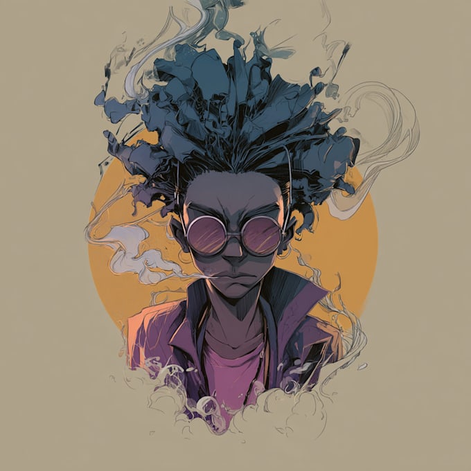 paint an expressive, colorful, abstract portrait