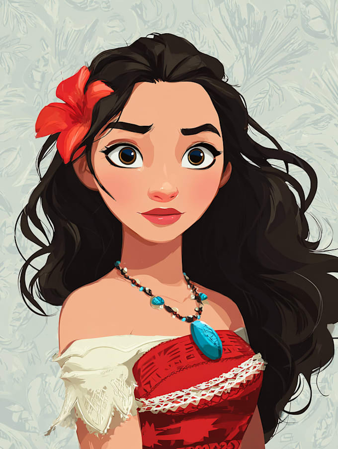 do cute disney cartoon portrait