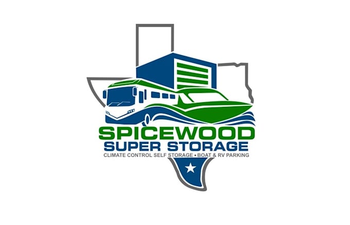 design spice wood self storage parking logo