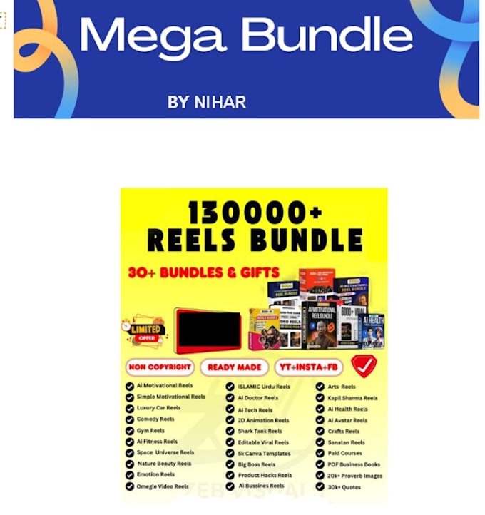 provide you 13000 plus ready to post reels