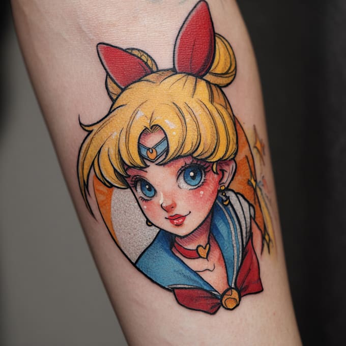 make comic cartoon anime tattoo design