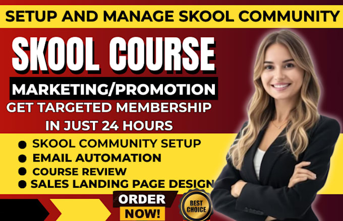 setup and manage skool online course, skool community membership, might network