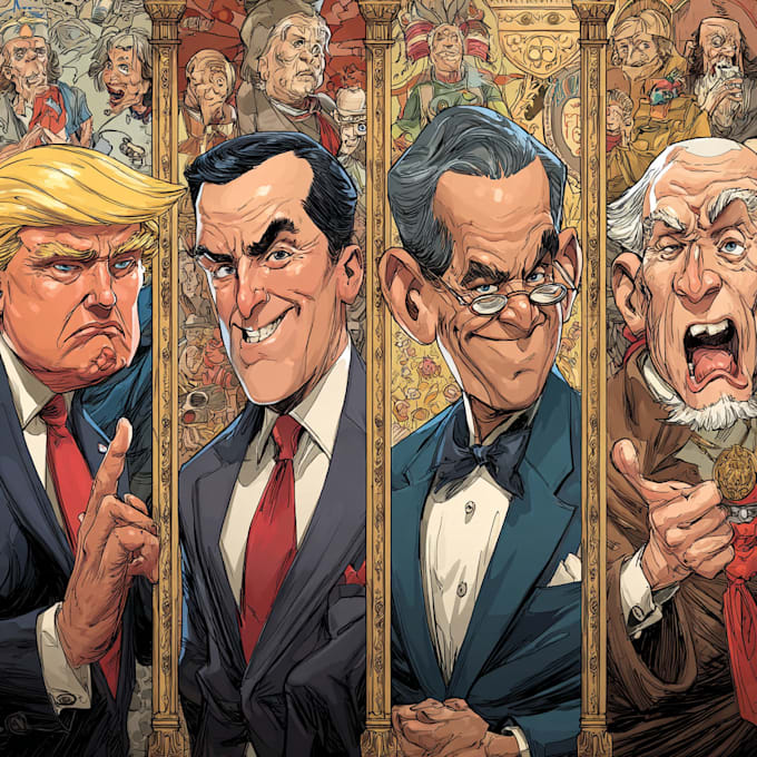 create a political or satirical cartoon