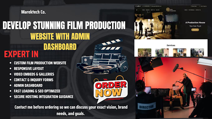 Develop stunning film production website with admin dashboard by ...