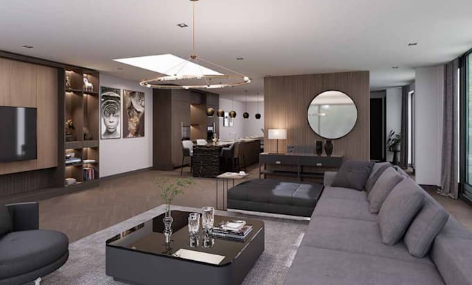create high quality interior designs with  photo realistic 3d renders