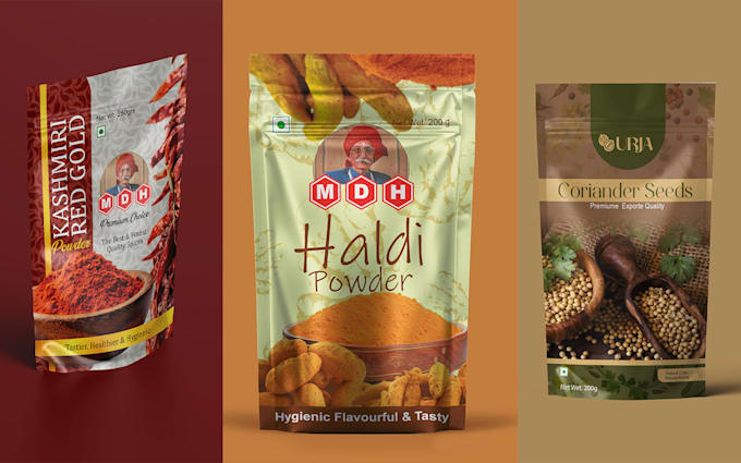 design attractive pouch tag, label and packaging design