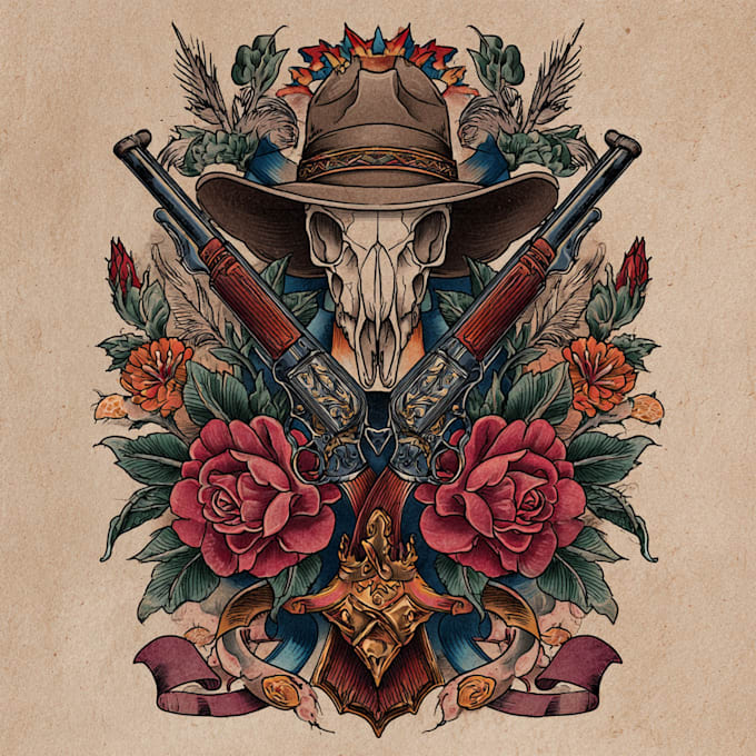 draw custom american traditional tattoo design