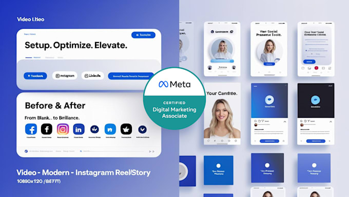 setup and optimize facebook, instagram and linkedin profiles