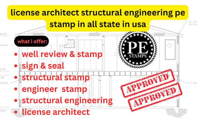 Licensed architect, structural engineering pe stamp in alabama, florida ...