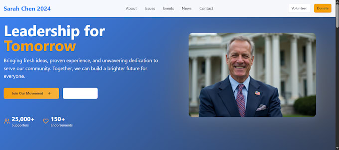 design political campaign website or election website