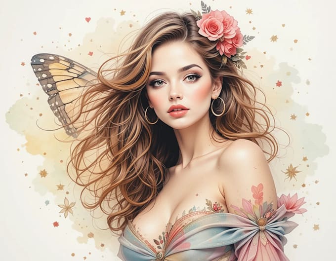 paint pin up and cartoon illustrations