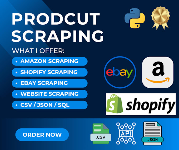 scrape products from amazon, ebay, or any online store