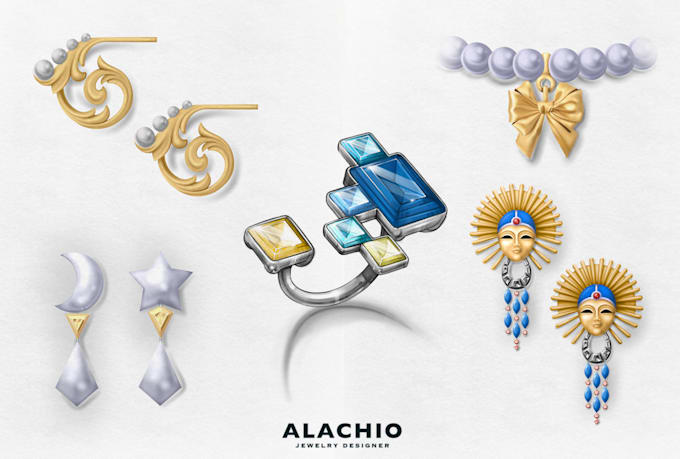 create a high end jewelry design for presentation