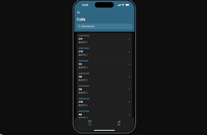 create a application for stockage gestion vinted