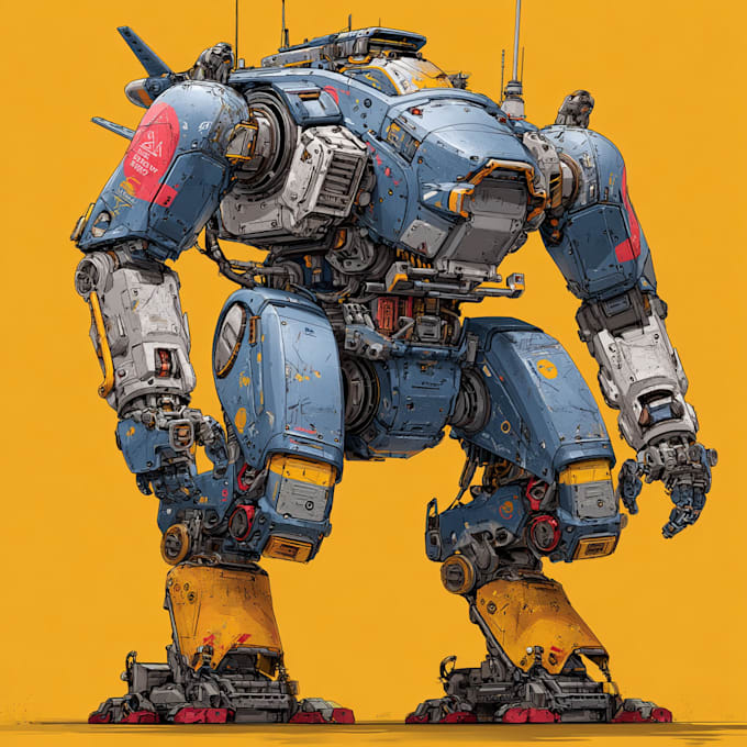 do custom illustration hero robot gundan