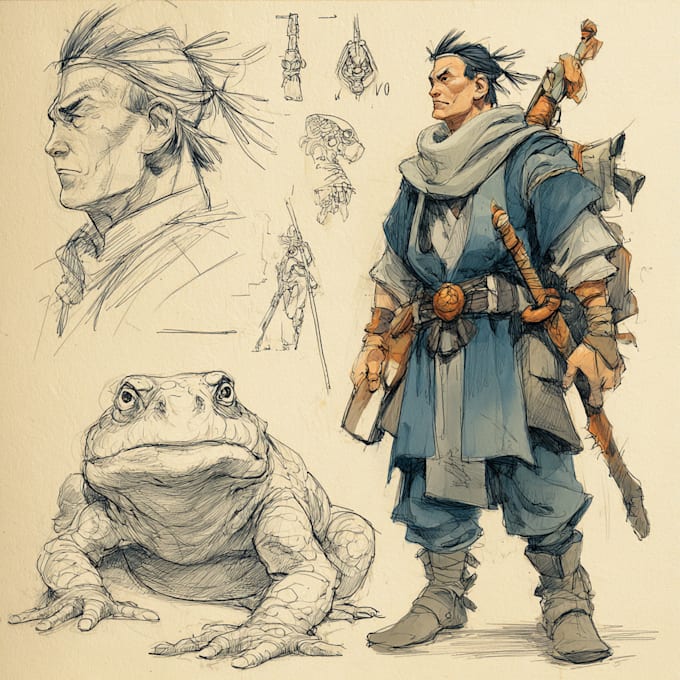 create children illustration, fantasy sci fi character