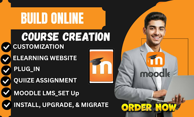 install, customize moodle lms , moodle upgrade, with course and quizzes