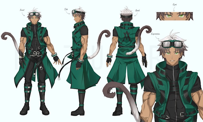 draw character design, character sheet