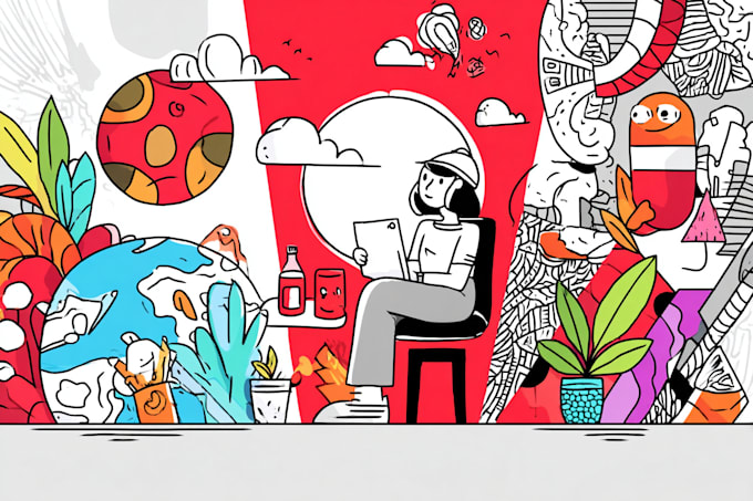 create doodle illustration for any project