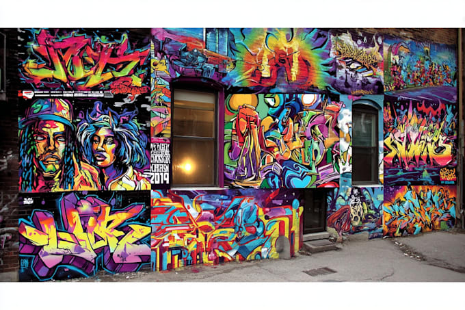 create graffiti pop art canvas designs and murals