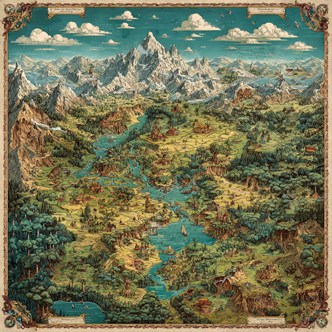 do fantasy, retro and vintage maps for board