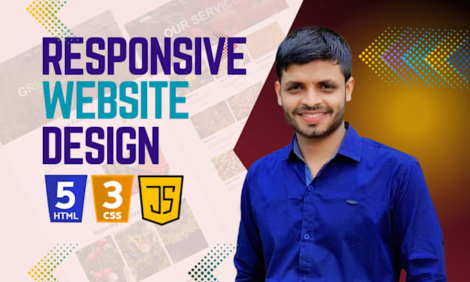 design responsive website and landing page using HTML, CSS, and javascript