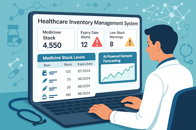 develop a full stack healthcare inventory management system with ai integration