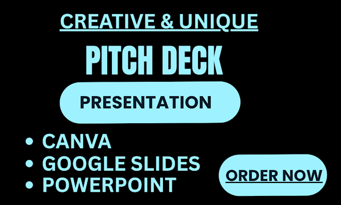 Design canva presentation and pitch deck slides by Habibamalikk200 | Fiverr