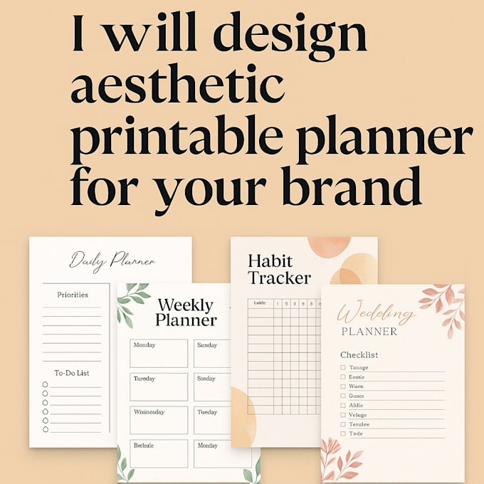 design an aesthetic printable planner in PDF format