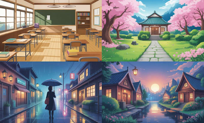 draw your visual novel game art renpy visual novel code anime background