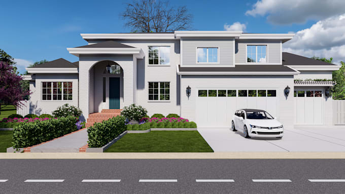 do house exterior 3d rendering architecture and 3d modelling